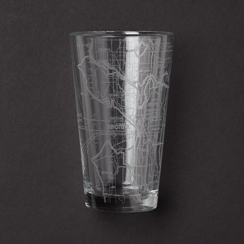 Seattle Map Pint Glass