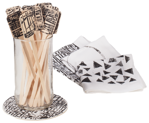 Block Printed Beverage Stirrers
