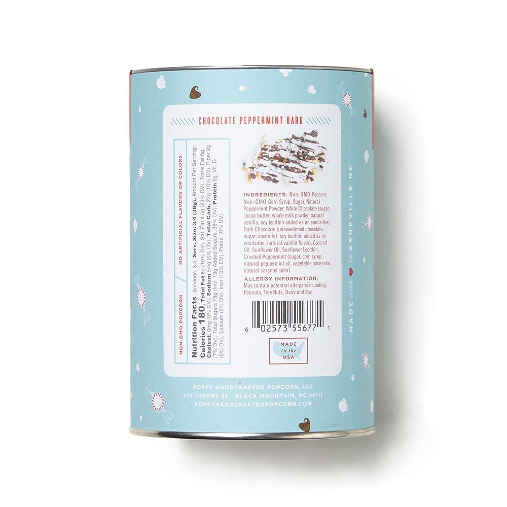 Chocolate Peppermint Bark Popcorn Tin
