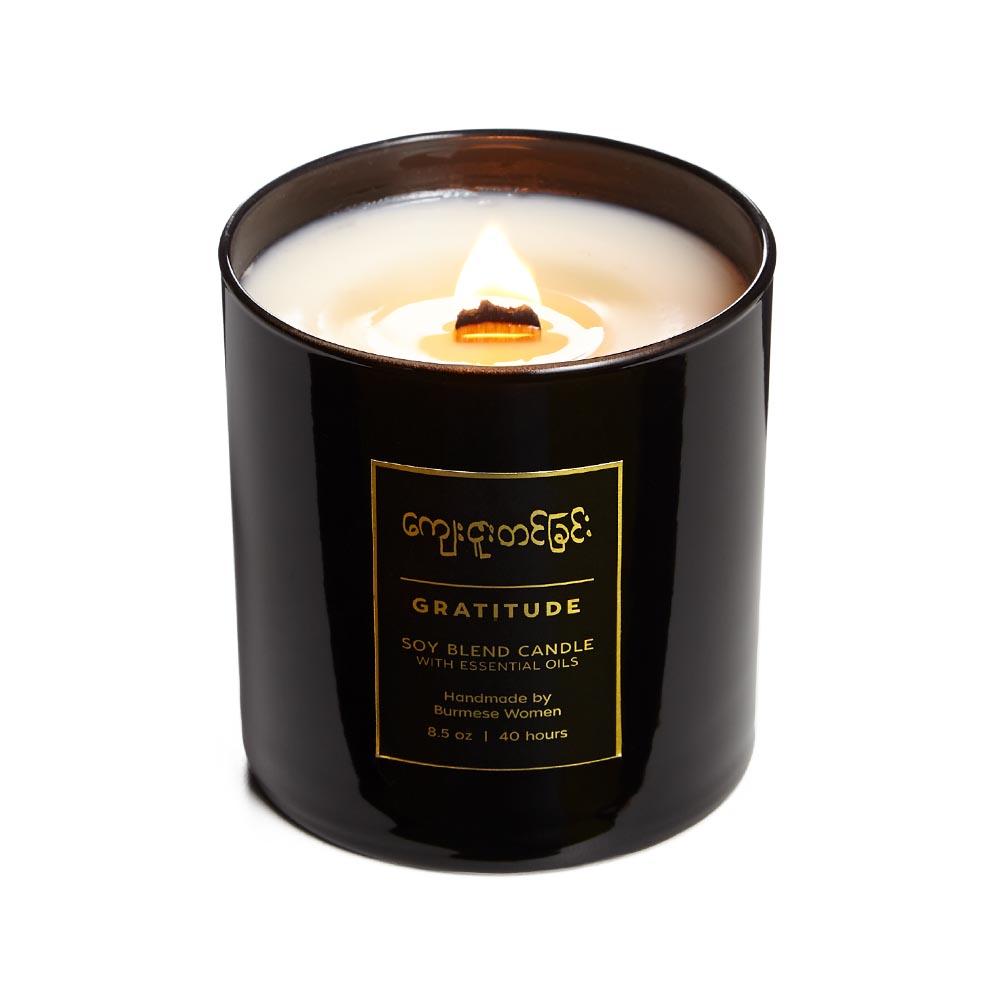 Burmese Gratitude Candle, 3” h x 3” w, burn time: approx. 40 hours