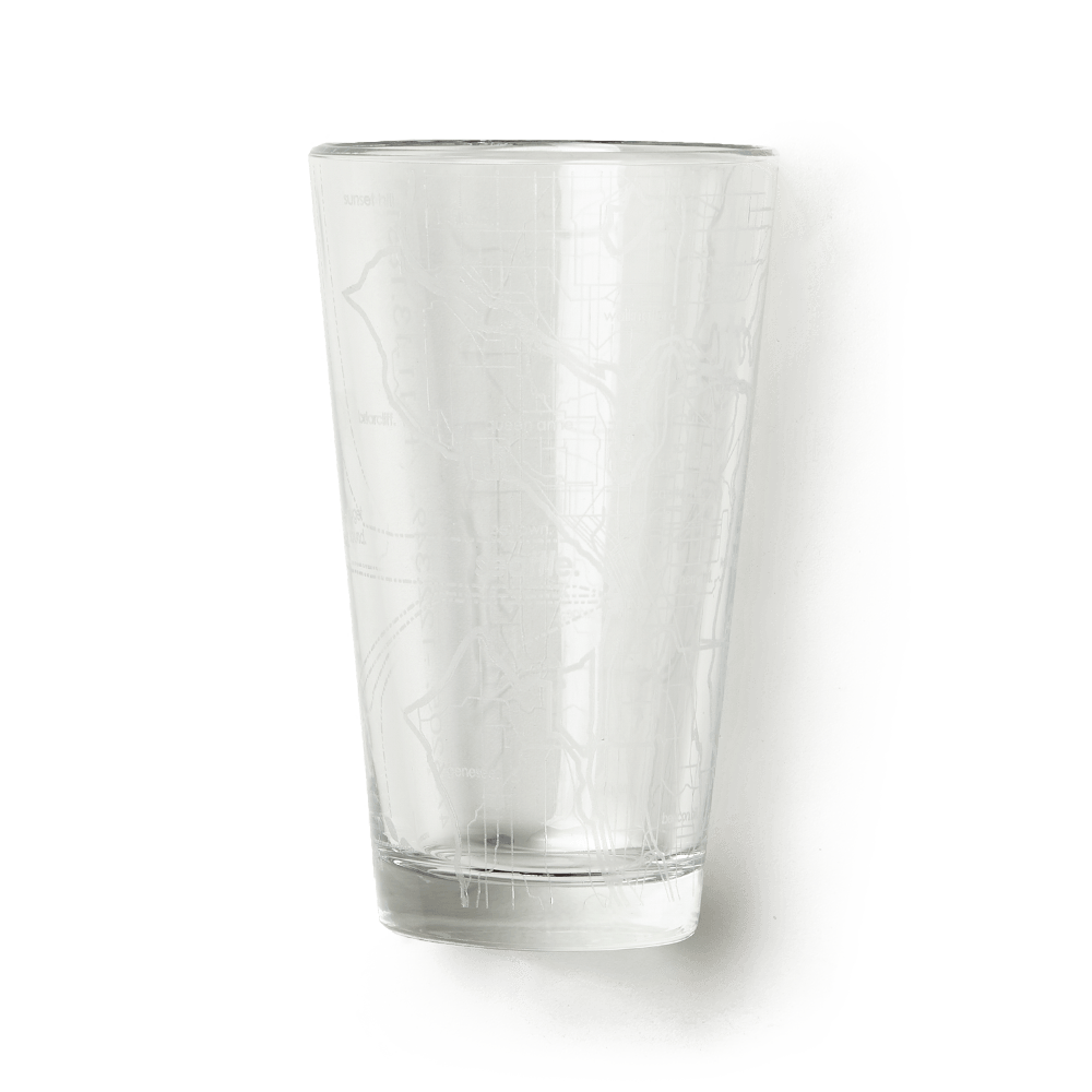 Seattle Map Pint Glass