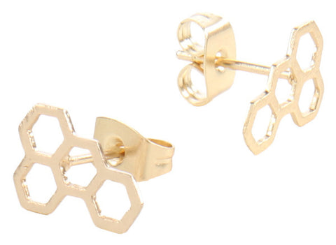 Honeycomb Earring Studs