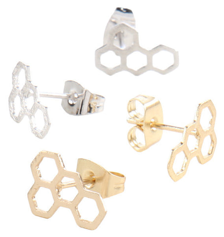 Honeycomb Earring Studs