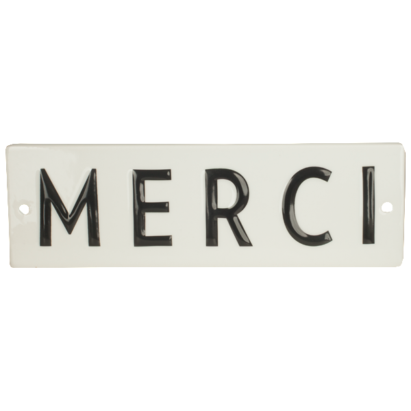 Word Play Merci Sign