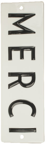 Word Play Merci Sign