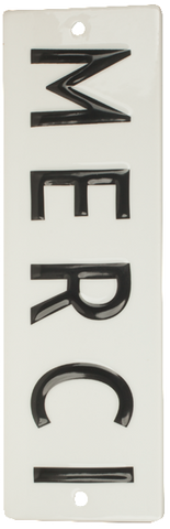 Word Play Merci Sign