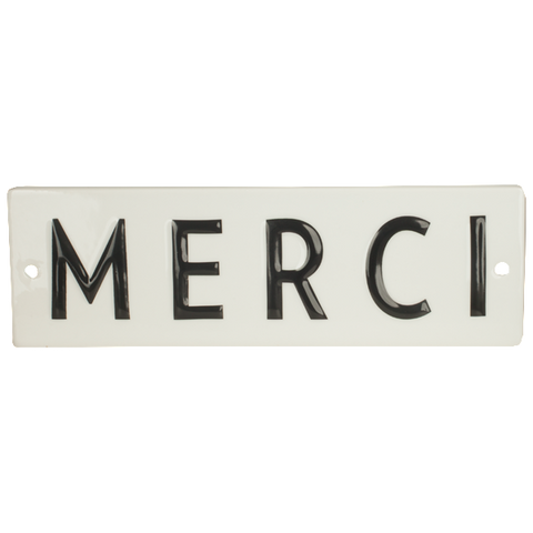 Word Play Merci Sign