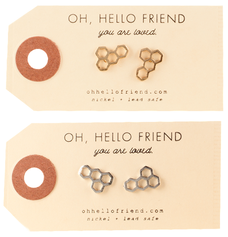 Honeycomb Earring Studs