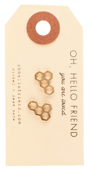 Honeycomb Earring Studs