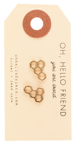 Honeycomb Earring Studs