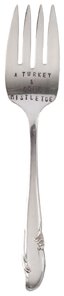 Handstamped Serving Fork