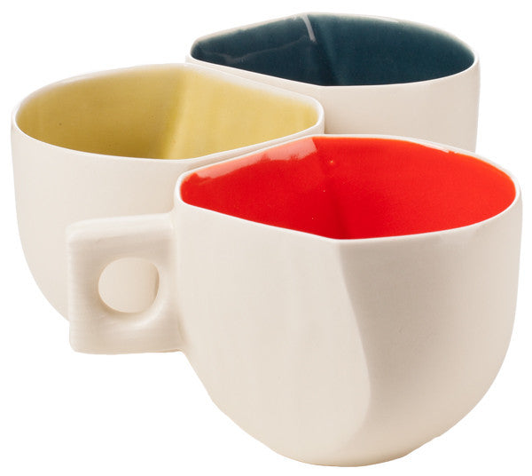 Porcelain Faceted Coffee Mug