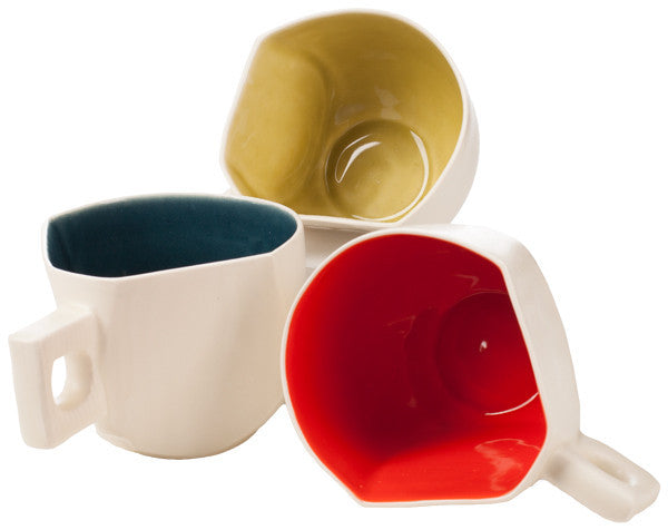 Porcelain Faceted Coffee Mug