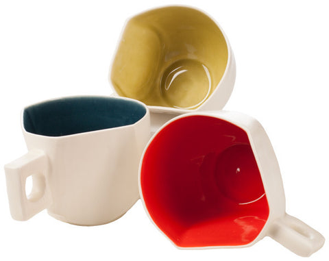 Porcelain Faceted Coffee Mug