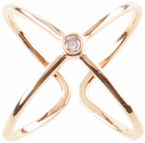 Crossover Stone Ring