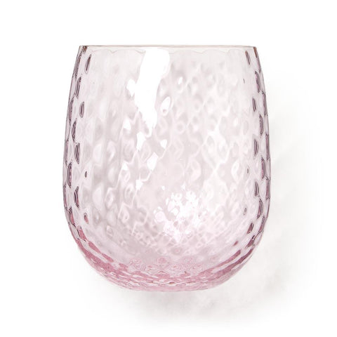 DECICIO Artisan Handblown Pink Wine Glass