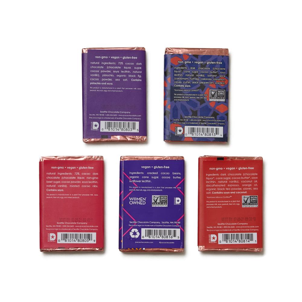 Dark Chocolate Mini Bar Assortment - 5 pc