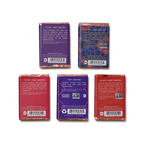 Dark Chocolate Mini Bar Assortment - 5 pc