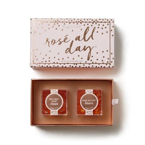 Sugarfina Rosé All Day Bento Box, 7.9 oz gift box, 2 candy cubes of 2 flavors