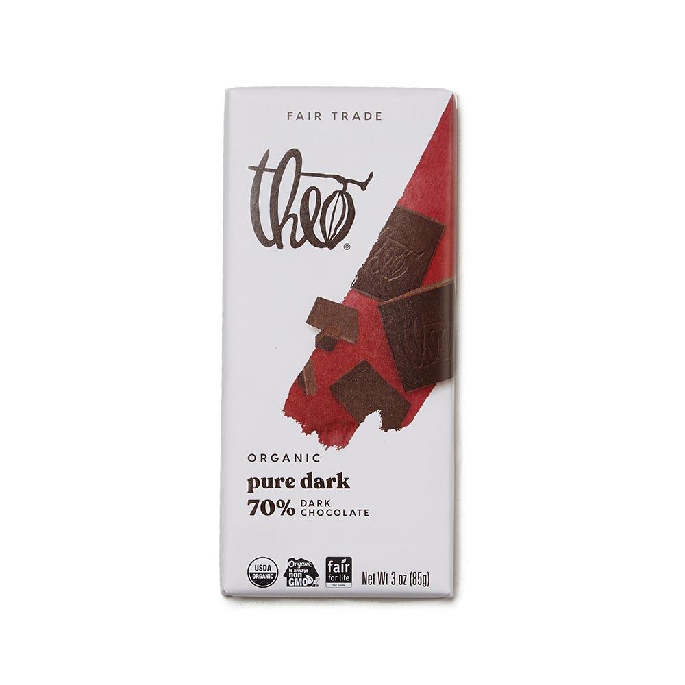 Theo Chocolate Classic Dark Chocolate Bar, 3 oz