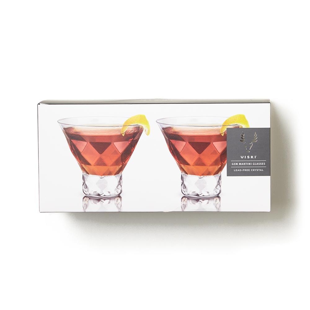Gem Crystal Martini Glasses, Set of 2