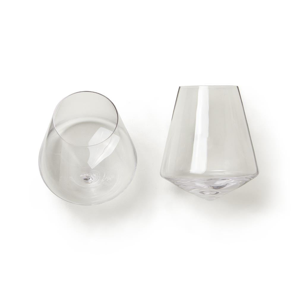 Rolling Crystal Wine Glasses, Set of 2