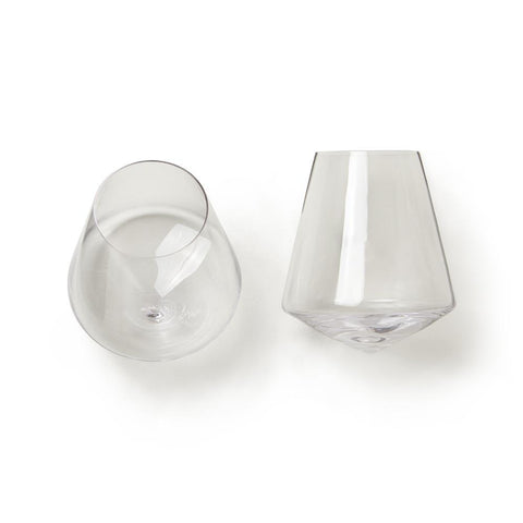 Rolling Crystal Wine Glasses, Set of 2